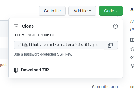 SSH clone URL